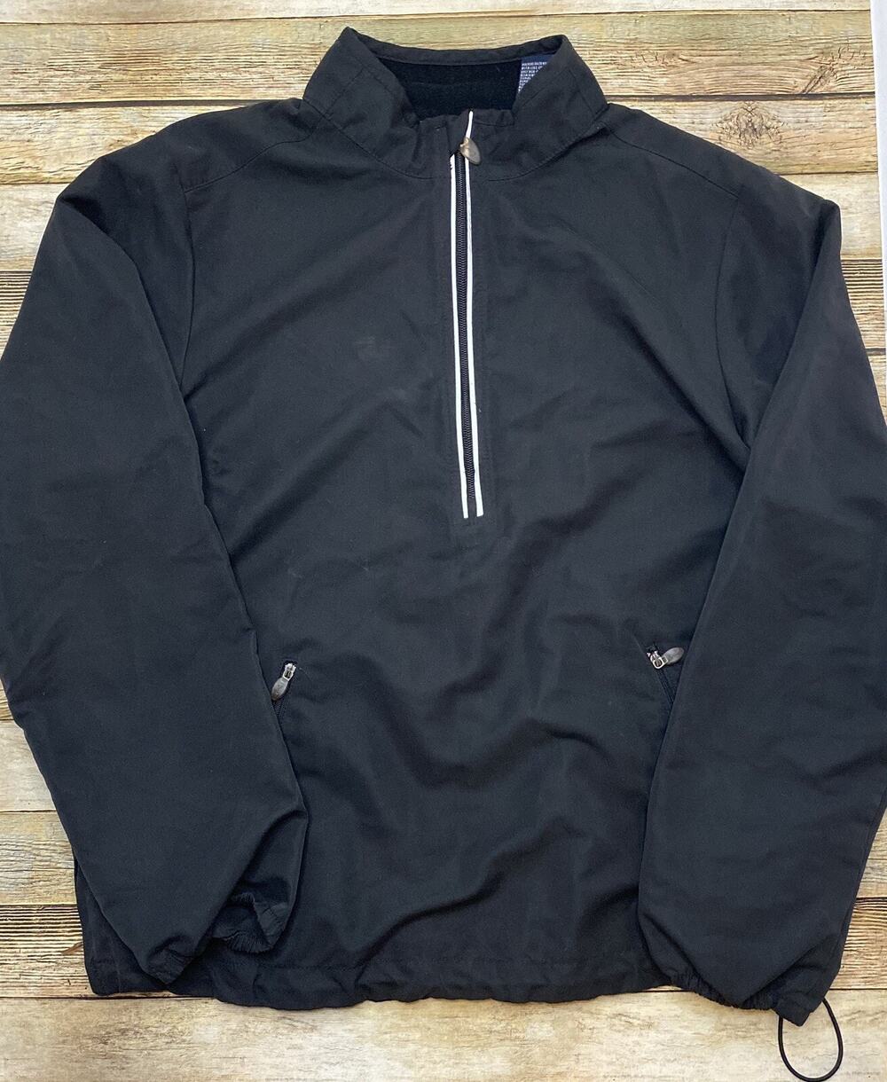 IZOD Golf Womens Size M Black Quarter Zip Windbreaker Jacket